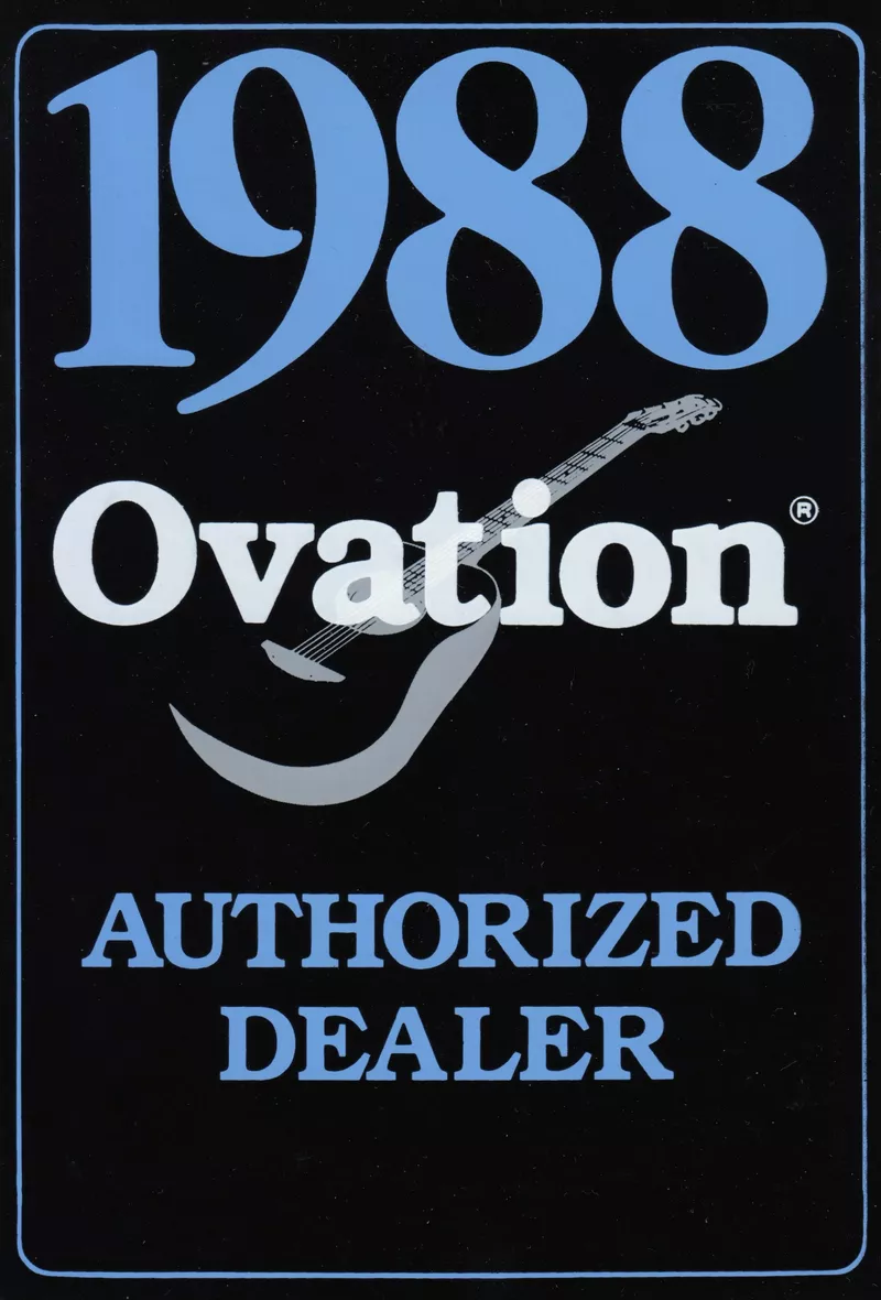 1988 Ovation Authorized Dealer Sticker