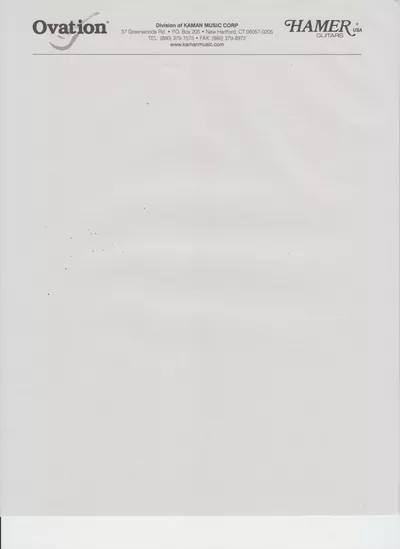 2000's Ovation Official Letterhead