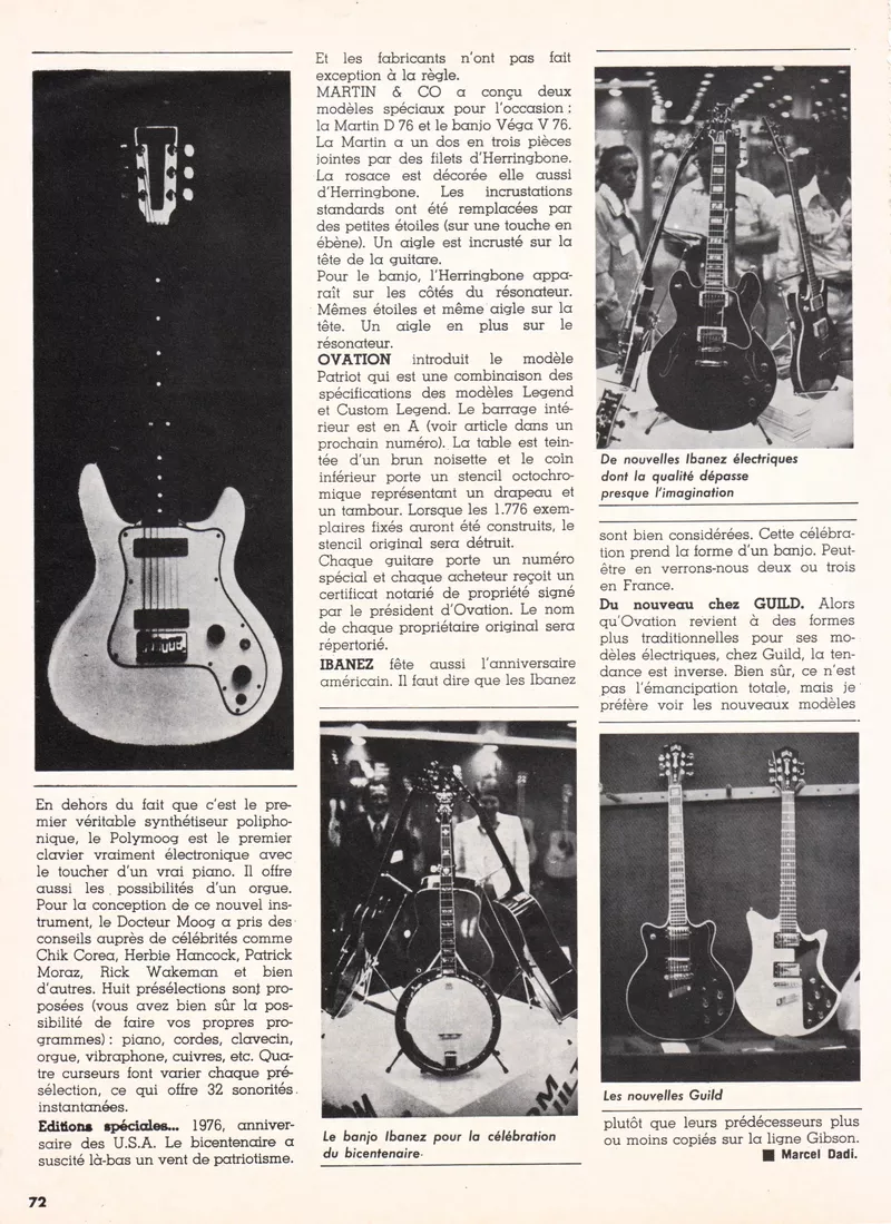 1976 NAMM/Bicentennial Ovation Patriot - French Music Mag Review