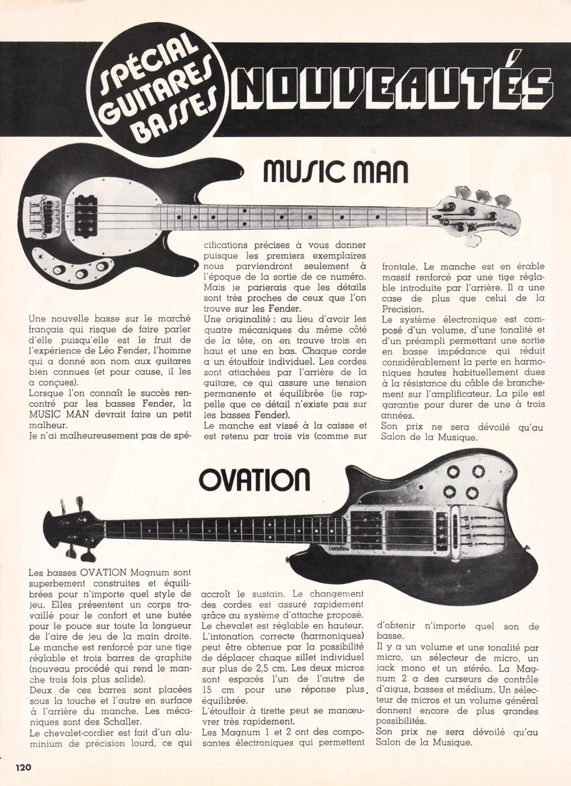 Spécial Guitares Basses Nouveautés – Ovation Magnum & Music Man Bass Review