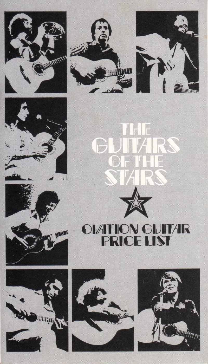 The Guitars of the Stars - Ovation Guitar Price List (May 1, 1977)