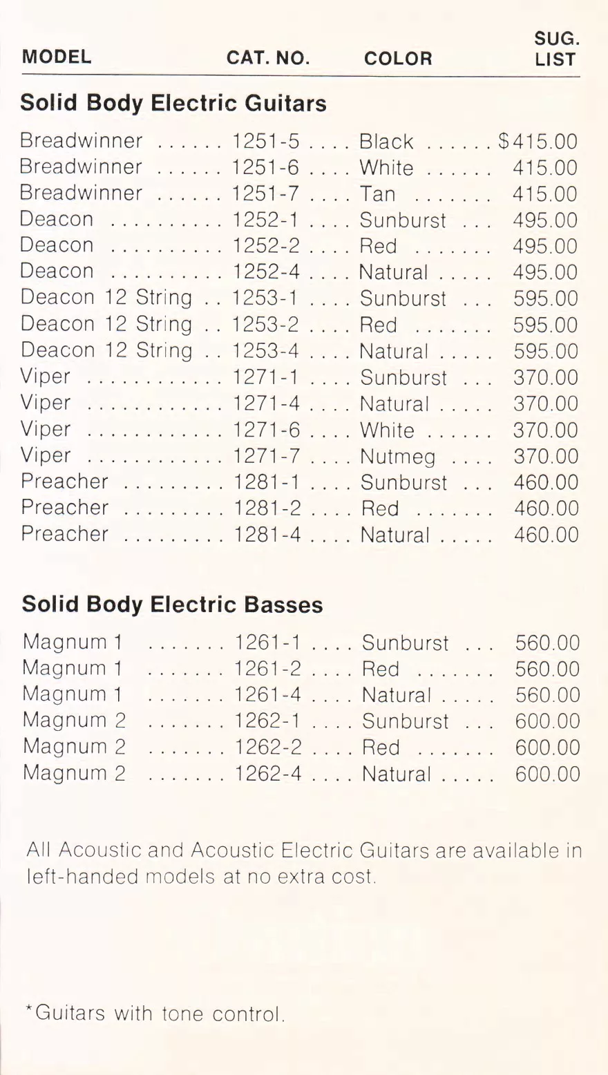1977 May.15 Guitars of the Stars US Price List 04