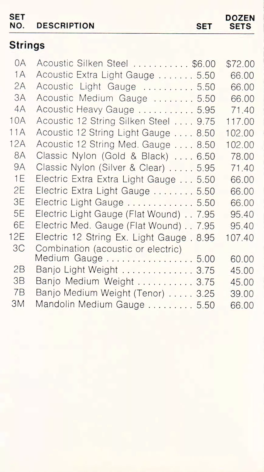 1977 May.15 Guitars of the Stars US Price List 05