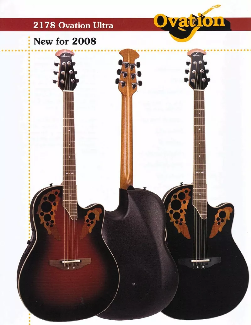 Ovation 2178 Ultra - New for 2008 Product Specification Sheet