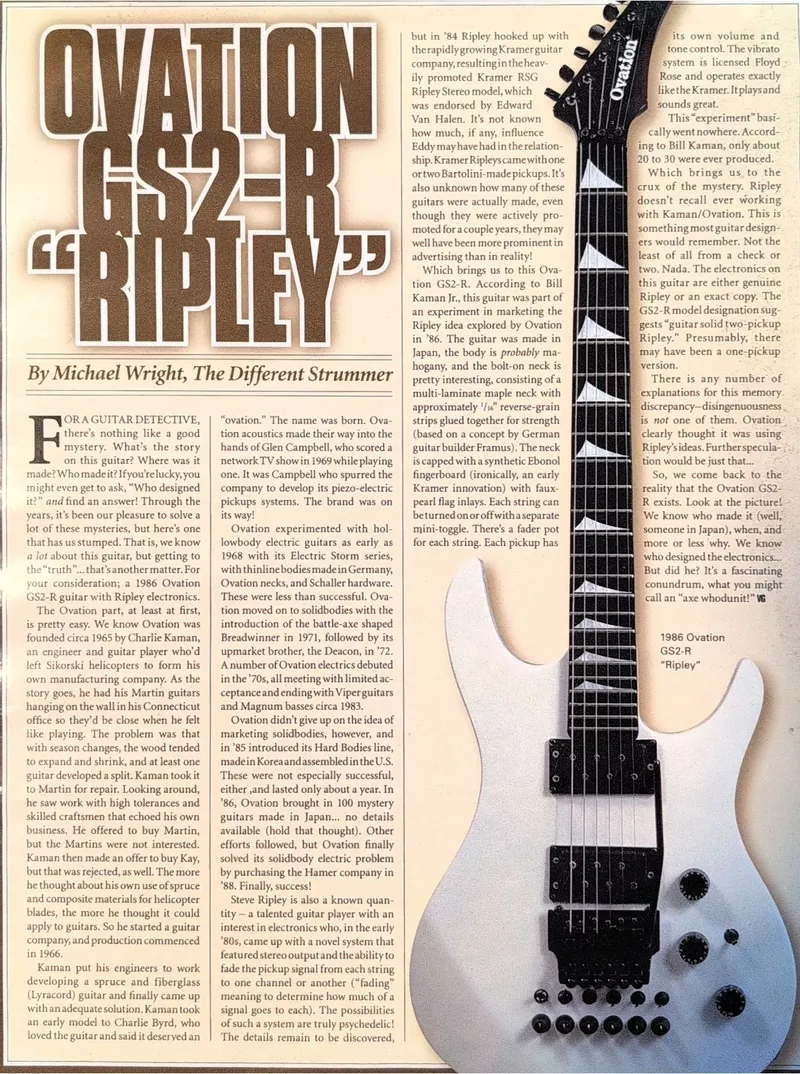 Ovation GS2-R 'Ripley' Guitar Review by Michael Wright, The Different Strummer