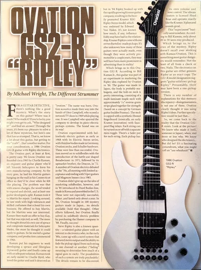 1986 Ovation GS2 Ripley Solid Body Review