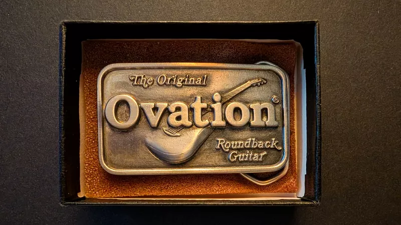 Ovation Roundback Guitar Promotional Belt Buckle - 1992