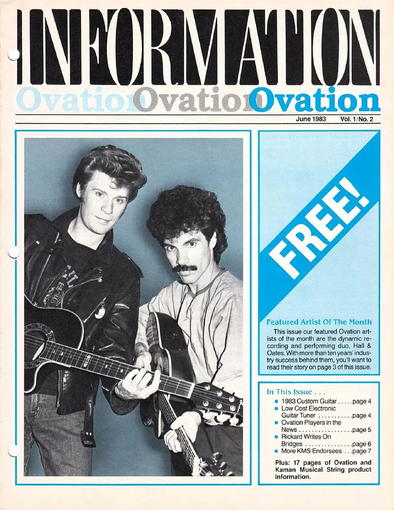 Ovation Information Newsletter Vol. 1 No. 2 - June 1983 Full Product Catalog