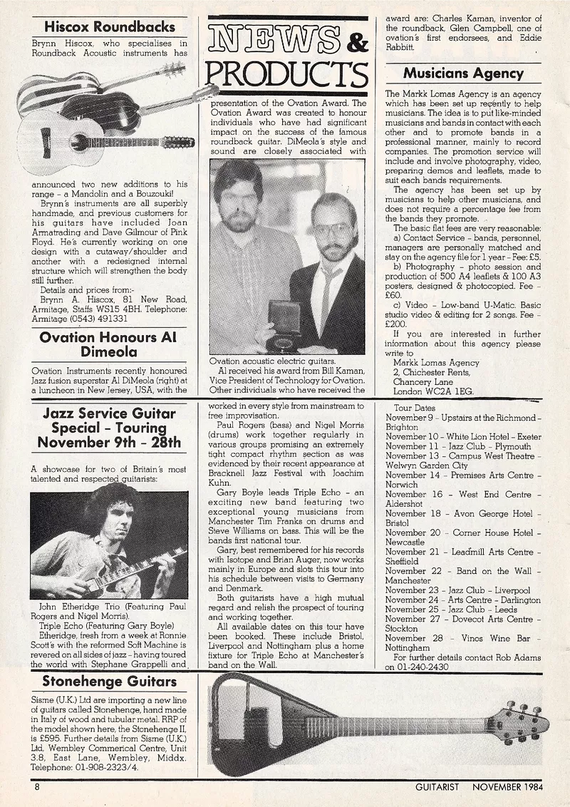 Ovation Award Presentation to Al DiMeola - UK Guitarist Mag